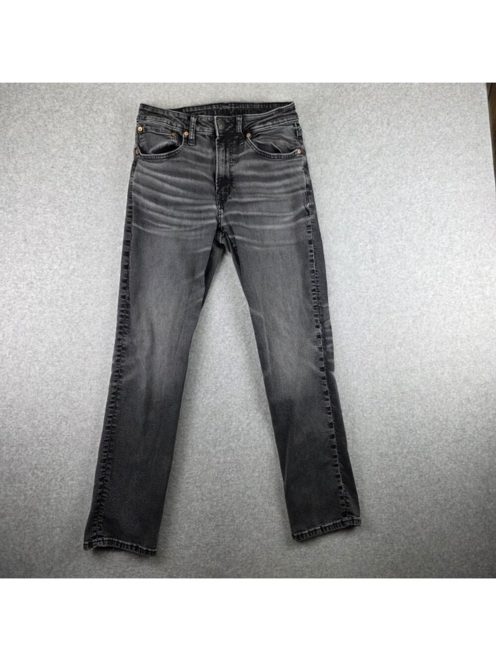 American Eagle Athletic Straight Jeans Mens 30x32 Gray Charcoal Wash Stretch